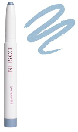 COSLINE Eyeshadow Silverblue 303, Lidschattenstift, Langanhaltend, Wischfest, Stick mit cremiger Textur, Blau, Made in Germany