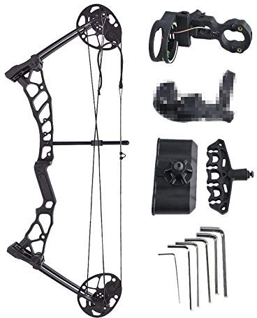 SHARROW 28'' Compoundbogenset Jagdbogen 16-28 lbs Einstellbar Sportbogen Kinder Jugendliche Compound Bögen 200 FPS mit Pfeile Bogenschießen Set Rechte Hand für Outdoor Bogen Jagd
