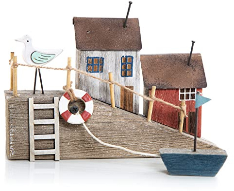 Logbuch-Verlag Maritime Haus am Meer - Häuschen mit Möwe Schiff Natur Maritime Deko Strandhaus Ferienhaus 23 x 16 cm