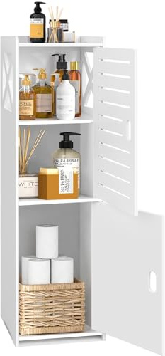 FACOKOLA Bathroom Floor Cabinet, 3-Tier Small Bathroom Storage Cabinet, Free Standing Storage Cabinet Unit for Bathroom, Living Room, Bedroom, Kitchen, Balcony or Office (9.45x8.66x29.5 inch)