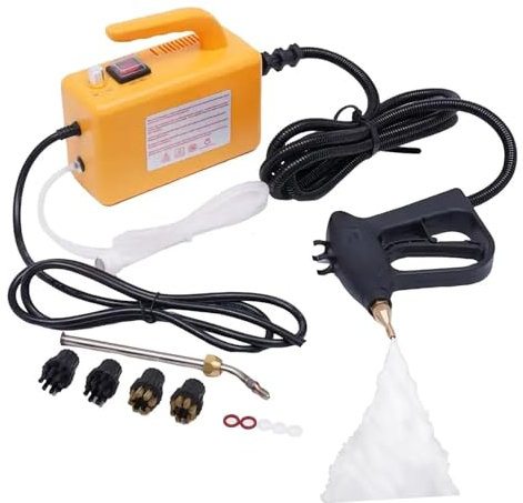 Machine de nettoyage à vapeur électrique 2600 W, nettoyeurs à vapeur haute pression 220 V, cuiseur vapeur polyvalent avec 4 brosses, cuiseur vapeur à chauffage rapide for sols/revêtements/fenêtres/gri