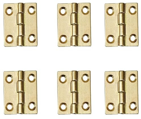 Lot de 6 charnières de porte, charnières pliables en laiton robuste pour portail, fenêtre, tiroir, 2,5 cm