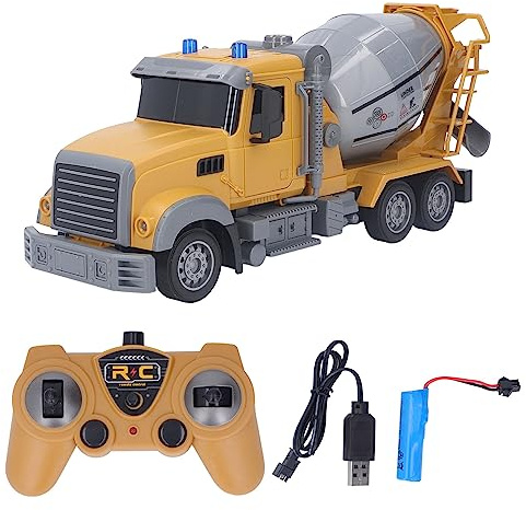 Srliya Cement Mixer Toy Truck High Simulation Remote Control RC Concrete Mixer Car Toy for Kids Children