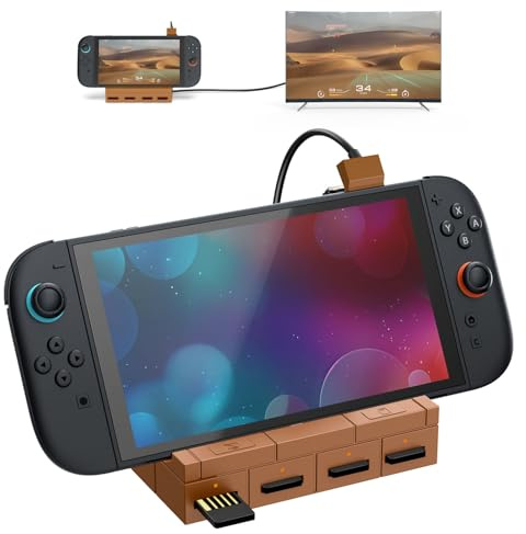 Switch 2 TV dock con adattatore HDMI 2.0A 4K/60Hz per Nintendo Switch 2, porta USB 3.0 - Adattatore TV portatile Switch 2 per Nintendo Switch 2 ufficiale
