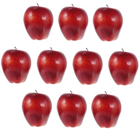 SUPVOX 10 Mele Artificiali Rosse Realistiche Modelli Frutta Decorativa per Casa Tavolo e Foto Props