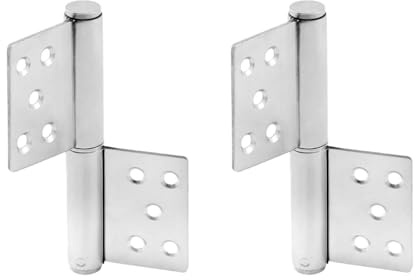 Tintoke 2 Pièces Charnières En Acier Inoxydable 132 Mm, Charnière Pliante En Acier Inoxydable Polie, Ouverture Et Fermeture À 360 Degrés, Convient Aux Portes En Bois