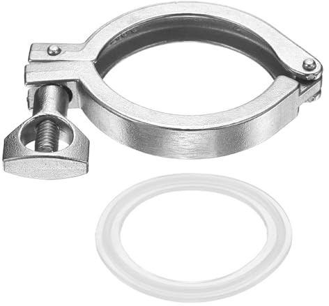 PATIKIL Tri Sanitary Clamp Single Pin, Heavy Duty 304 Stainless Steel Clamp Sanitary Fittings with Wing Nut Silicone Gasket for Ferrule TC Tube OD 2 Flange Size 64mm, Silver