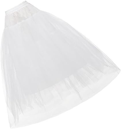 DOUDINGMAO Falda de aro de novia con capas de tul estructuradas, falda interior sin hueso, para vestidos de novia, cintura elástica, enagua deshuesada, blanco, 95cm