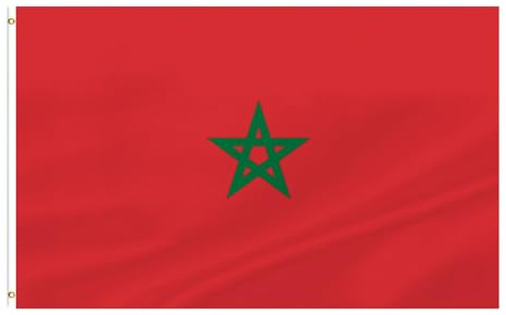 Flagge Marokko • Hochwertige Nationalflagge 90 x 150 cm mit Messingösen Für den Innen- und Außenbereich Wetterfest und aus 100% Polyester – Ideal für alle Marokkaner