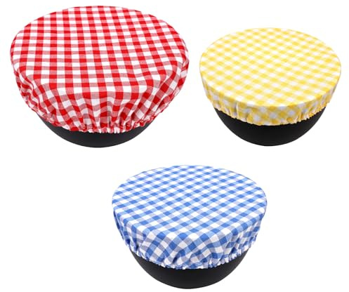 6pcs Reusable Cloth Bowl Cover, 3 Colors & Sizes Bowl Covers for Bread Proofing Stretch Cloth Fabric Food Storage Accessories for Bread Baking Sourdough Lids Supplies Fridge Camp Kitchen