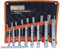 VORX Boltwork Box Tubular Spanner Set 8pc with 1 Two Step Tommy Bar Double Ended Metric 6x7mm to 20x22mm, Zinc Plated, Supplied in Heavy Storage Wallet, Heavy Duty Box Spanners