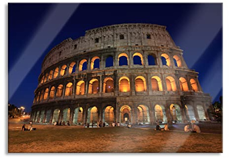 Pixxprint Glasbild, Wandbild aus Echtglas, Colosseum in Rom, 60x40 cm, inkl. Aufhängung und Abstandshalter