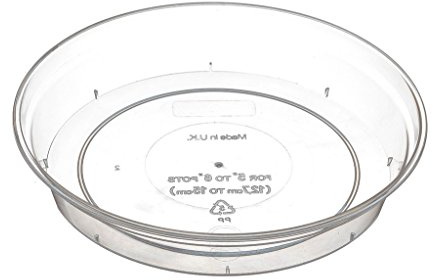 DECK INN Platillo transparente para macetas de orquídeas, bandejas de goteo de plástico transparente, platos pequeños para plantas, platillos para plantas para interiores y exteriores, 11-18 5 cm