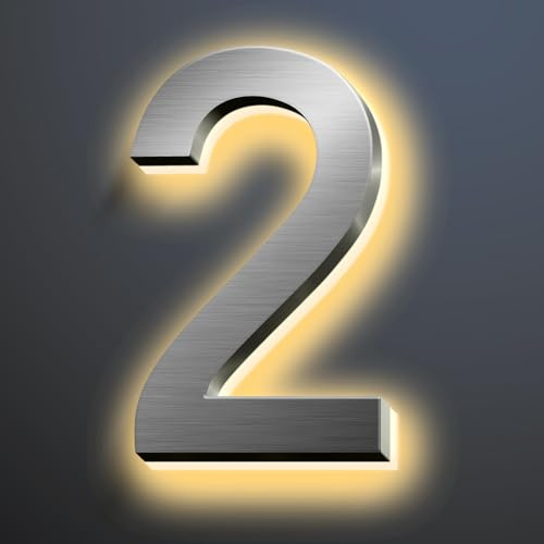Numeri Civici Illuminati 10 Pollici Acciaio Inossidabile Numero Indirizzo Di Casa Illuminato A LED Retroilluminato Numeri Civici Illuminati Numeri Civici Moderni Insegne Con Luci A LED