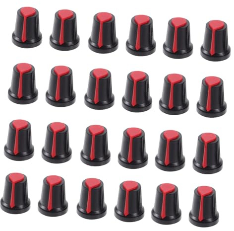 Hoement 50 Stück Potentiometerknopf Kappen aus Kunststoff für Schiebepotentiometer Gitarrenknöpfe Lautstärkeregler 6mm Rot