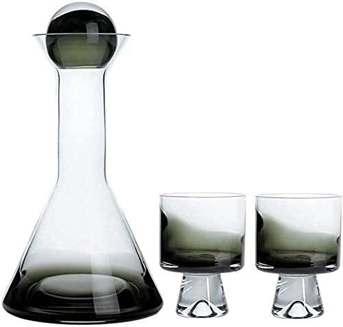 QTANZIQI Whisky Dekantador Whisky -Dekanter Weinkanter Kupferbeschichtete Whisky Weinglas geräuchertes Verlauf schöner Weinkaner -Set -Anzug gemacht Kristall Rauchlauge Dekanter (Farbe: rauchig)
