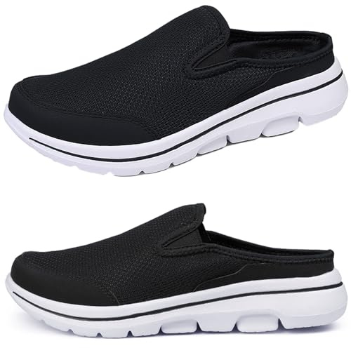 ZDQ Zuecos Hombres Zapatillas de Playa Verano Mujer Ligera Zapatos de Jardín Antideslizante Casual Pantuflas Respirable Piscina Sandalias por Interior y Exterior Negro 43