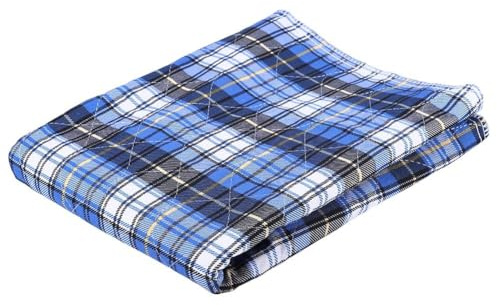 Coperture per letto lavabili, facili da pulire, impermeabili, per incontinenza, super assorbenti, per imparare a usare il vasino, riutilizzabili, per adulti, bambini e animali domestici (plaid blu, 60