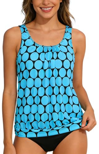 Generico Donna Costume da Bagno Due Pezzi Tankini Mare Curvy Taglie Forti Costume Imbottito Reggiseno con Perizoma Sexy Costumi da Mare Push Up Costumi Spiaggia Beachwear Sportivo Swimwear Quotidiano