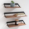 Kazai. Mensole -Finn- | Set di Mensole Sospese in 3 Parti in Metallo e Impiallacciatura in Vero Legno | Decorazione da Parete, Contenitore e Mensola per Soggiorno, Cucina, Camera da Letto | Noce