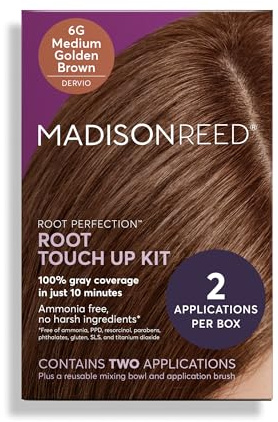 Madison Reed Root Perfection Root Touch Up Kit – 6G Dervio Medium Golden Brown, 100% Gray Coverage in 10 Min, Ammonia-Free, 2 Applications
