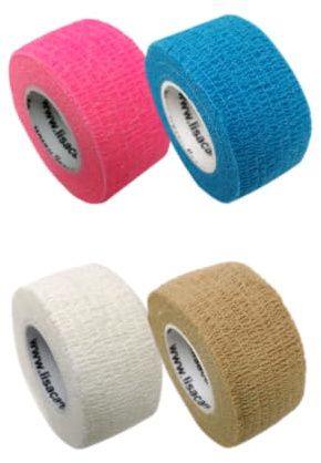 LisaCare Pflaster Fingerkuppe - 4 Rollenpflaster 2,5cm - Farbmix 5 | elastisches, wasserfestes, staub- fett- & schmutzabweisendes Pflaster - Heftpflaster - Kohäsive Bandage - Wundverband