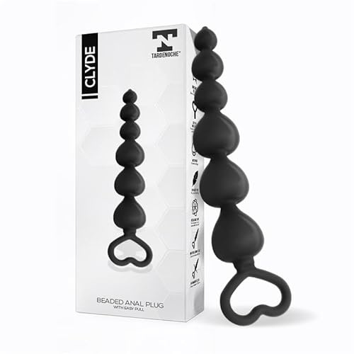 Clyde Plug Anal con Bolas con Aro de Fácil Extracción Silicona Negro 8436583791349