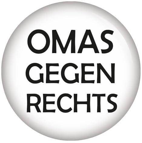 Omas gegen Rechts - weiß - 56mm Buttons Anstecker Kiwikatze Frieden