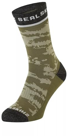 SEALSKINZ Reepham - Calzini sportivi in jacquard, non impermeabili, taglia S, colore: verde oliva, Oliva, S