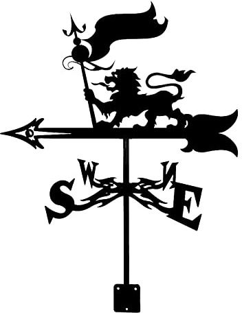 Garden Weathervane Animal Vane For Yard with Roof Mount Lion Vane For Yard with Ground Spike And Wall Fixing Direction Indicators