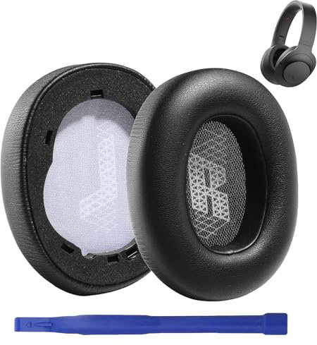 1 Par Almohadilla Auriculares para JBL E65 (E65BTNC)/Live 650 (650NC 650BTNC)/Live 660 (660NC 660BTNC)/Duet NC de Espuma de Memoria y Cuero Proteico, Almohadillas Cascos de Repuesto
