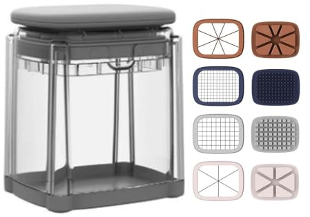 Cortador de tiras de verduras, picador de prensa rápida con caja visible para cocina, barbacoa, juegos de preparación de frutas y verduras