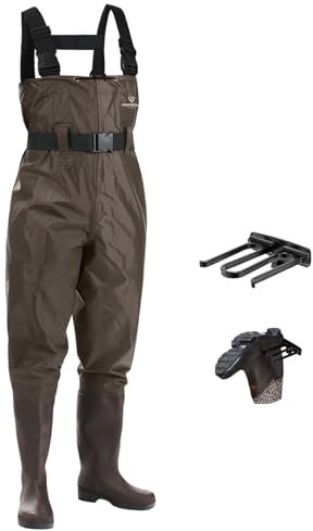 FISHINGSIR Anglerhose Wathose mit Stiefeln kältebeständig 44