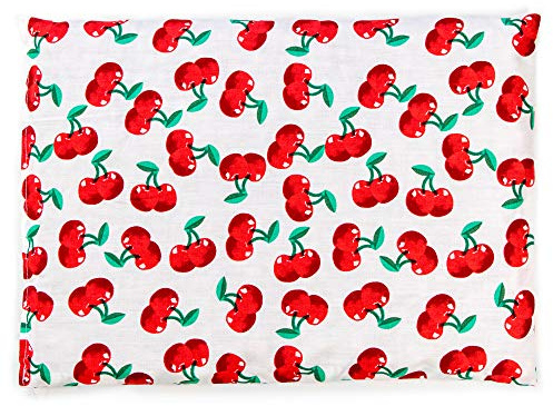 Coussin aux graines de lin 30x20cm cherry-white - Coussin thermique utilisable chaud ou froid - Coussin aux graines