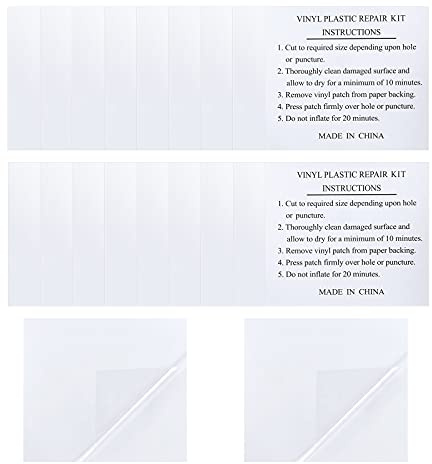 GWHOLE 20 stycken reparationflickar självhäftande transparent vattentät för pool luftmadrass 5,5 x 6,5 cm
