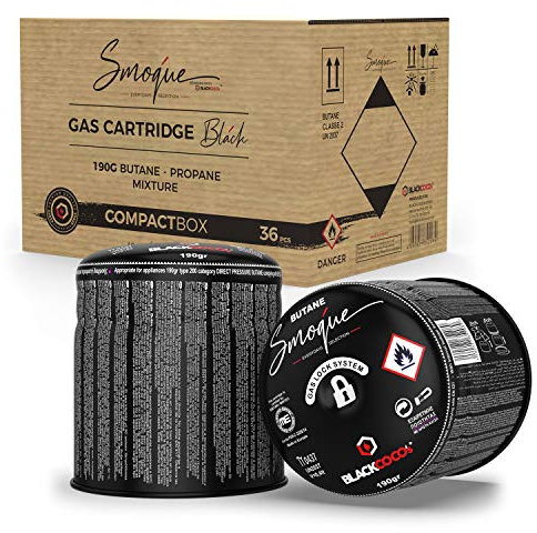 BLACKCOCO's 36x 190g Butan Stechkartusche Gaskartusche Stechgaskartusche für Campingkocher Gaskocher Lötbrenner Lötmeister Campinglampe Gas Kartusche