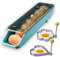 QeeHeng Soporte para huevos para refrigerador con 2 anillos de acero inoxidable para cocinar huevos, contenedor de almacenamiento automático de huevos, caja de almacenamiento para nevera