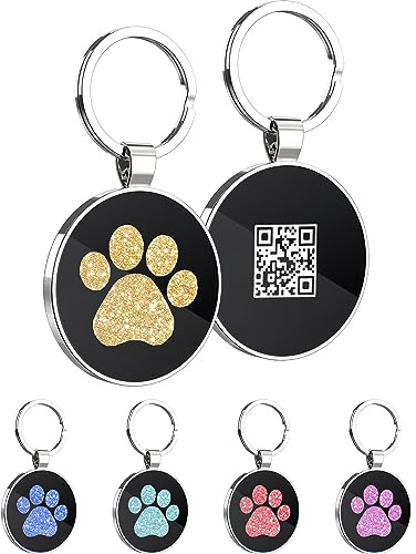 KEKID QR Dog Tags Personalized for Pets Custom Dog Tags Dog Name Tag QR Code ID Tags Smart Pet ID Tags Free Online & Scan QR Receive Instant Location Alert Email