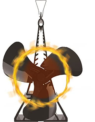 Ventilatore Stufa Legna, Ventilatore Camino, Ventilatore Stufa, 3 Pale Ventola Senza Corrente, Silenziosa Ventilatore Stufa Per Legna Camino Bruciatore Tronchi Stufa Stufa Pellet,Nero