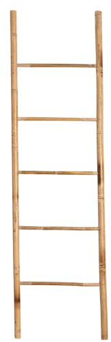 Brigros - Scala Decorativa In Legno Di Bambù Con 6 Pioli 50x190 Cm, Porta Asciugamani Bagno Da Terra, Arredo Bagno Dal Design Naturale Del Bamboo Disponibile In 3 Colori Diversi (Naturale)