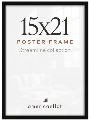 Americanflat 15x21 Poster Frame - Slim Molding - Black