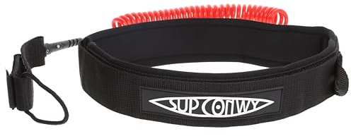 SUP Conwy Waist Belt With 10’ Coiled Leash Quick Release Safety Velcro For Surfboard Paddleboard One Movement Maximum Protection