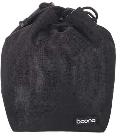 PATIKIL Soft Drawstring Lens Case, Lens Pouch Bag with Cotton Pad 6.69 x 4.72 Thick Fleece Cloth Camera Lens Bag for SLR Lens Water Cups, Black