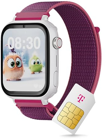 SaveFamily SaveWatch+ Kinder Smartwatch mit Telekom SIM-Karte + 30€ Amazon-Gutschein nach Registrierung - Kinderuhr mit GPS und Anruf Funktion, Nachrichten, Schulmodus, SOS (Avocado | Schwarz)