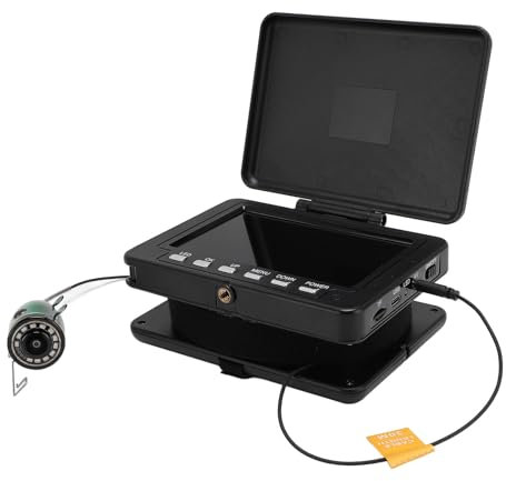 Unterwasser-Angelkamera, EIS-Angelkamera, 5-Zoll-LCD-Kamera, AHD-Aufzeichnung, Tragbarer Video-Fischfinder mit Infrarot-LED-Lichtern für Eissee-Boots-Kajak-Angeln (EU-Stecker