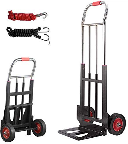 NSTVVEE Zusammenklappbarer Rollwagen aus Stahl mit pannensicheren Vollrädern und Einer Tragkraft von 150 kg, ideal für unterwegs, Einkaufen, Garten, drinnen und draußen (Stil 3)