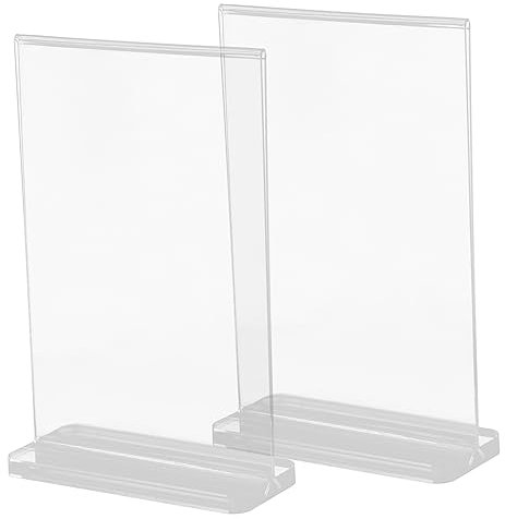 HOMSFOU 2stücke Tischaufsteller Aus Acryl Mit Seitlicher Öffnung Für Einfache Einlegung Von Papierblättern Robust Und Kratzfest Für Speisekarten Im Restaurant Oder Büro