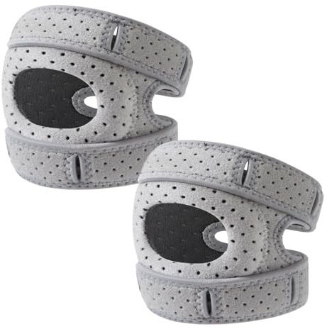 Patella-Knieorthese - 2er Pain-Relief Knee Braces, Verstellbare Athletics Kniebandage mit Patella Gel Pads und Feder Seitenstabilisatoren für Meniskus/Arthrose/Orthopädische, Knee Support for Sportler
