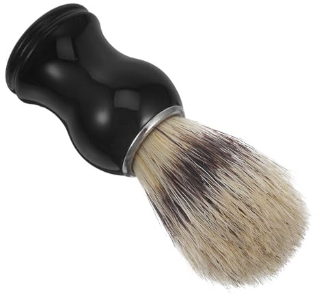 Zerodeko Cepillo de Afeitar de Pelo de Tejón para Hombre Brocha para Barba y Bigote Suaviza Facial y Exfolia Piel para Afeitado Tradicional Cómodo