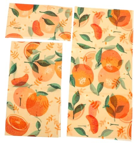 POPETPOP 3 Hojas Paños de Cera de Abeja Reutilizables para Conservación de Alimentos Envoltorios Sostenibles y Biodegradables para Frutas Queso y Snacks Alternativa Ecológica al Plástico